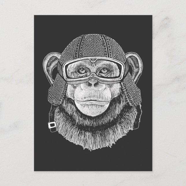 Postal Chimpanzee Motorcycle Rider (Anverso)