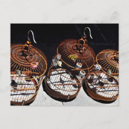 Postal china: 3 pájaros pequeños