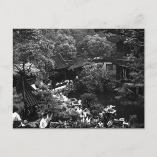 Postal China clásica turistas del jardín Yuyuan de Shangh