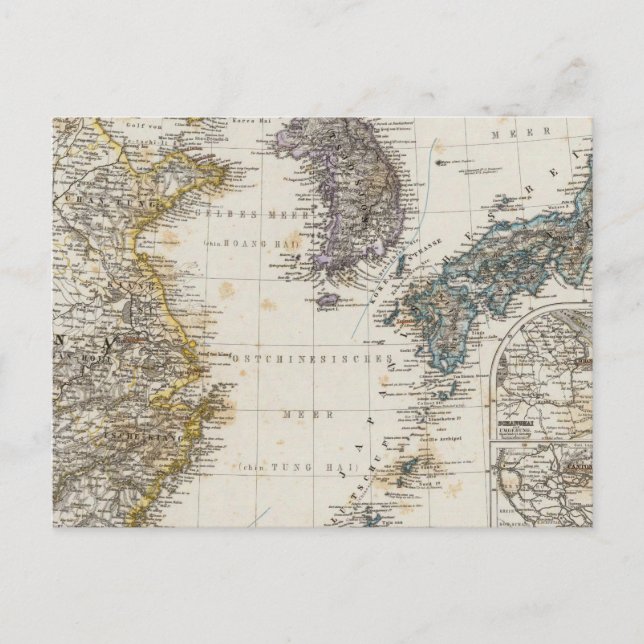 Postal China, Corea, Japón (Anverso)