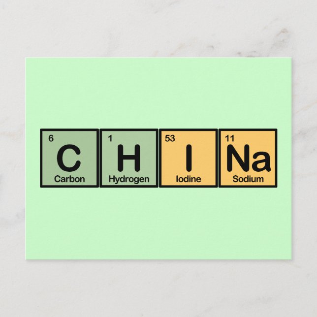 Postal China hecha de elementos (Anverso)