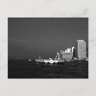 Postal China Hong Kong barco rascacielos mar vintage