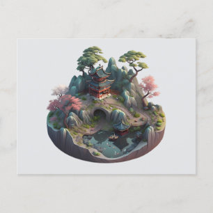 Postal china ideal para el paisaje en 3D