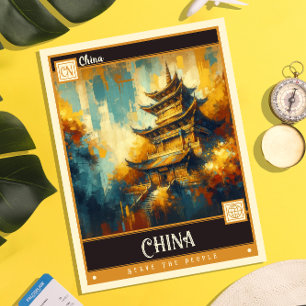 Postal China   Pintura de época