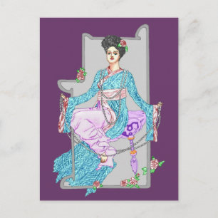 Postal China Rosa y Perlas