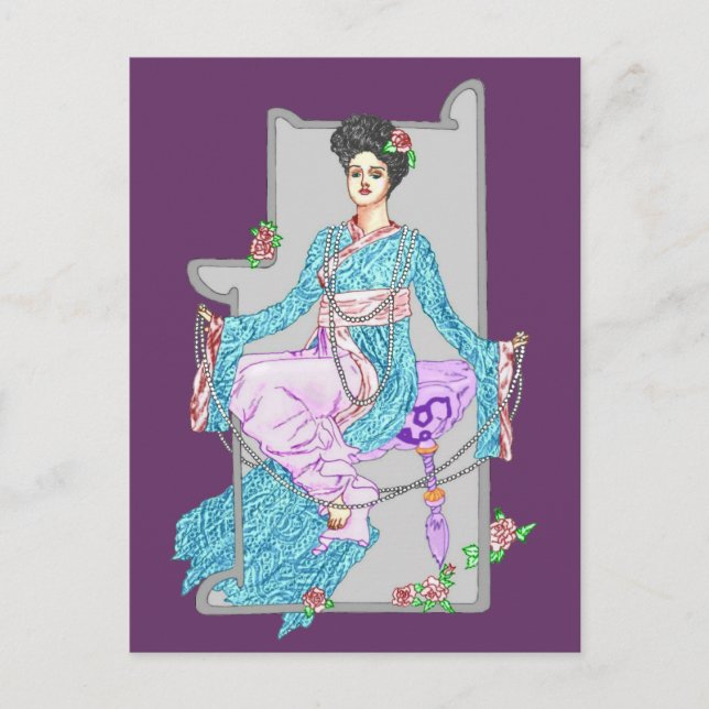 Postal China Rosa y Perlas (Anverso)