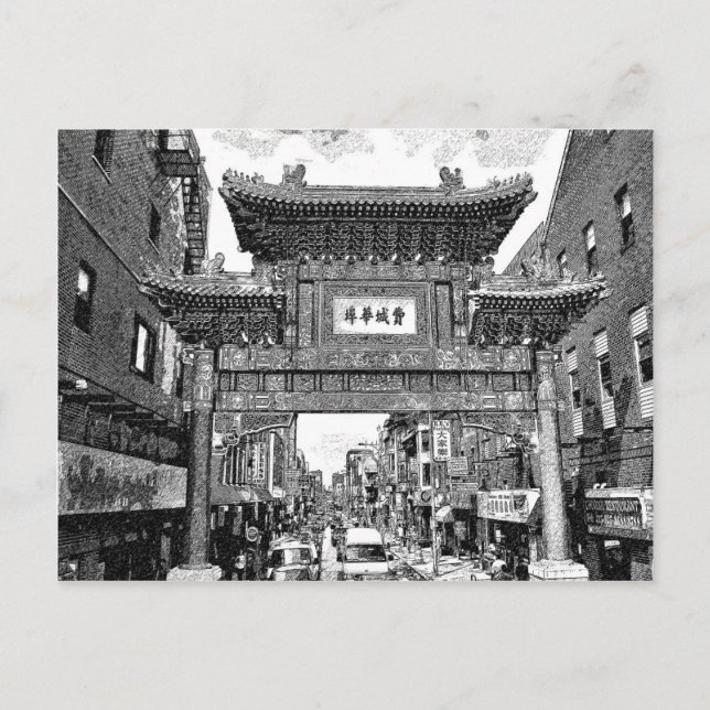 Postal Chinatown en Filadelfia (Anverso)
