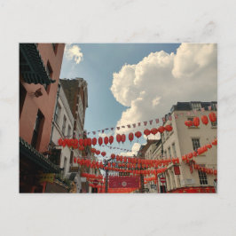 Postal Chinatown Londres Reino Unido banderas linternas v