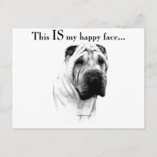 Postal Chino Shar Pei Happy Face