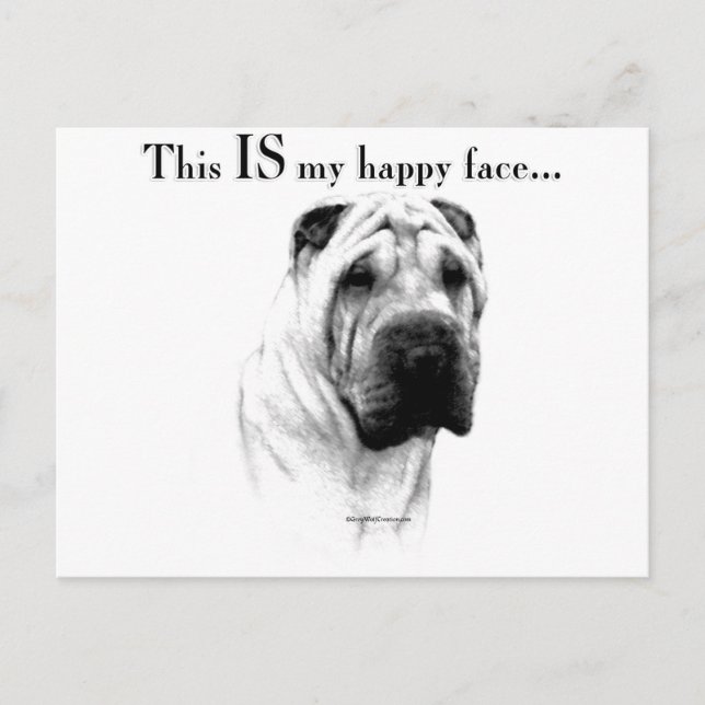 Postal Chino Shar Pei Happy Face (Anverso)