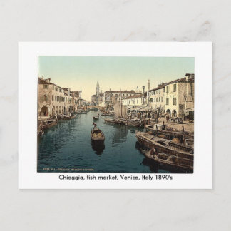 Postal Chioggia, mercado de pescados, Venecia, Italia 18…
