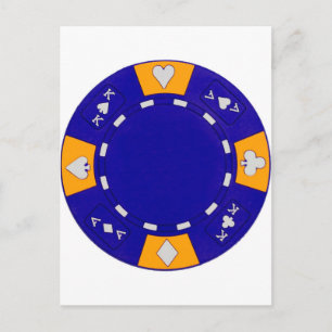Postal Chip de Póquer Azul