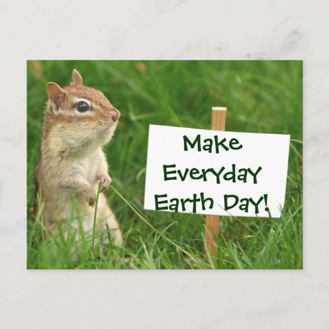 Postal Chipmunk del Día de la Tierra (Anverso)