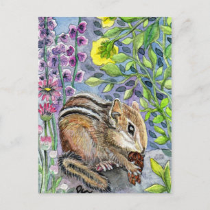 Postal Chipmunk en el jardín