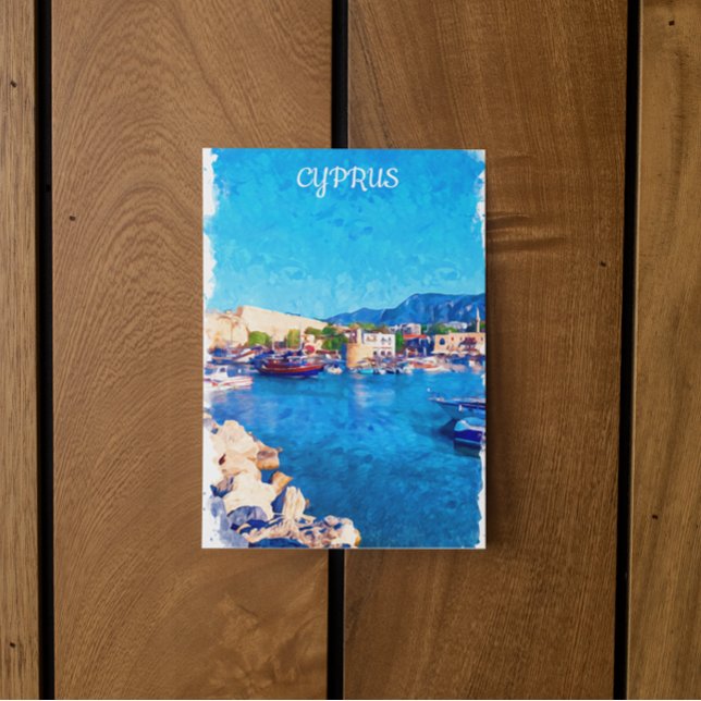 Postal Chipre Coastal Sceneration Travel (cyprus watercolor coastal scenery postcard)