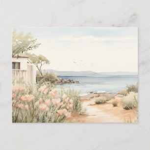 Postal Chipre Serene: Impresiones de arte de acuarela dig