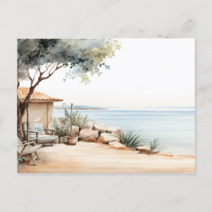 Postal Chipre Serene: Impresiones de arte de acuarela dig