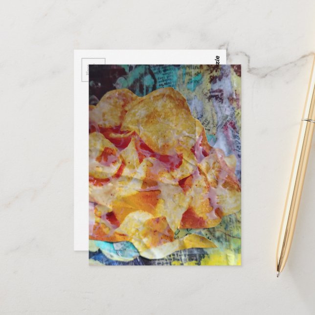 Postal chips junk journal Mixed Media Collage (Anverso/Reverso In Situ)