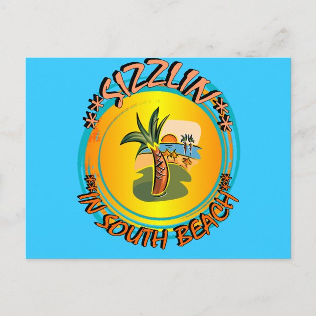Postal Chisporroteando en South Beach (Anverso)