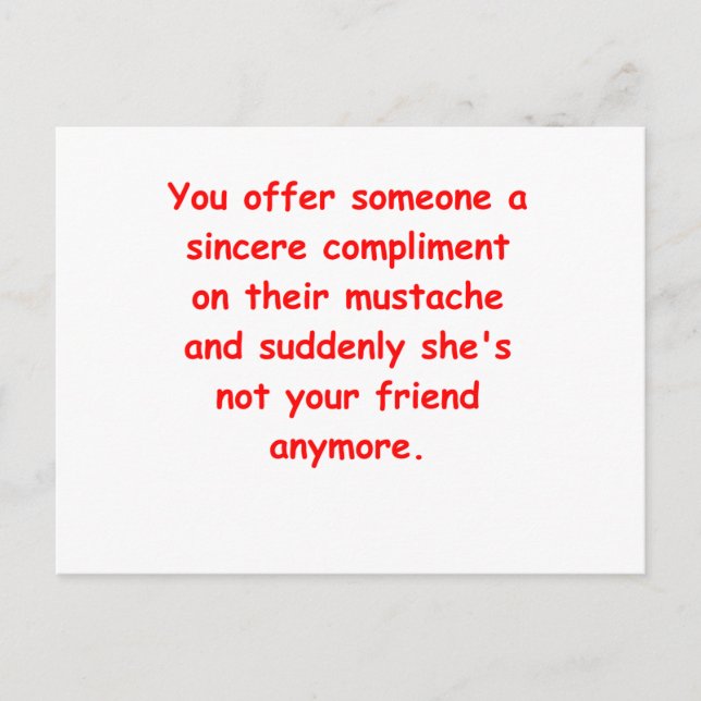 Postal chiste bigote (Anverso)