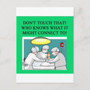 Postal chiste cirujano médico médica