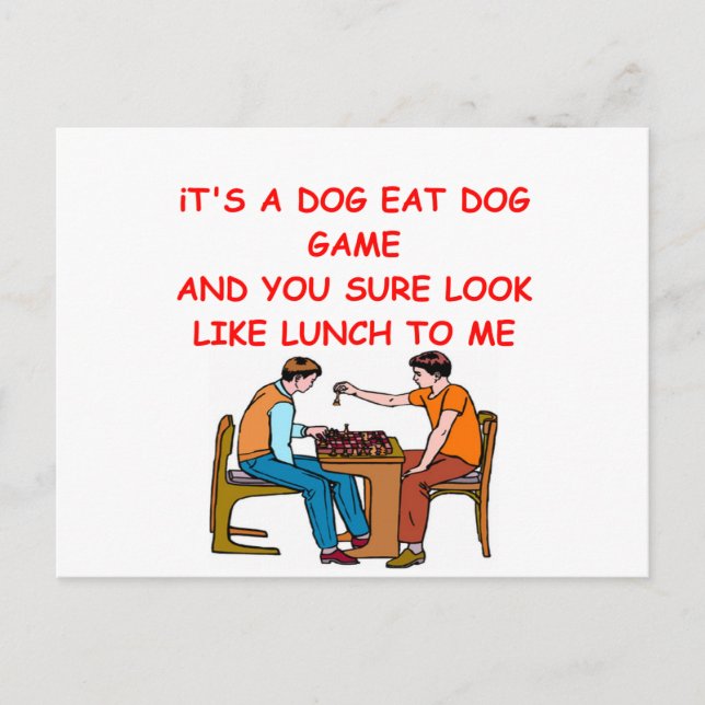 Postal chiste de ajedrez (Anverso)