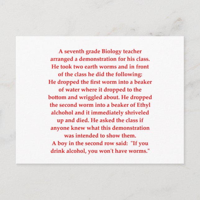 Postal chiste de biología (Anverso)