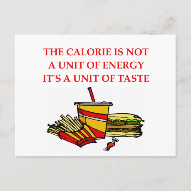 Postal chiste de calorías dietéticas (Anverso)