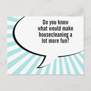 Postal chiste de criada de limpieza