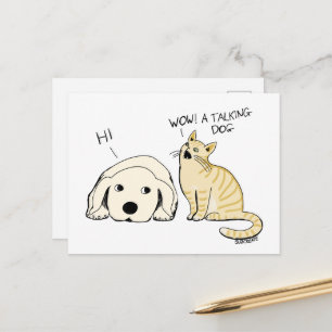 Postal Chiste de dibujos animados divertidos de perro y g