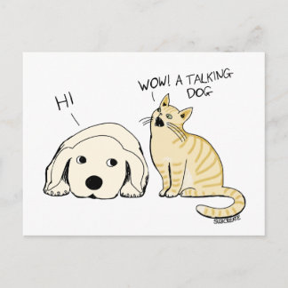 Postal Chiste de dibujos animados divertidos de perro y g