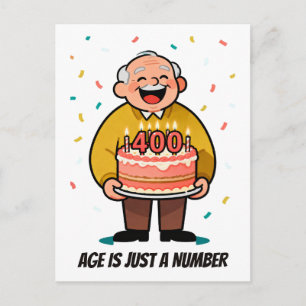 Postal Chiste de edad sarcástico divertido cumpleaños par