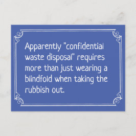 Postal Chiste de eliminación de desechos confidenciales y