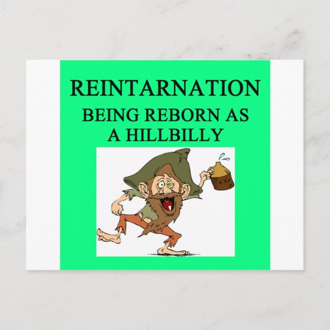 Postal chiste de nueva era en hillbilly (Anverso)
