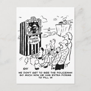 Postal Chiste de policía sobre Punch y Judy