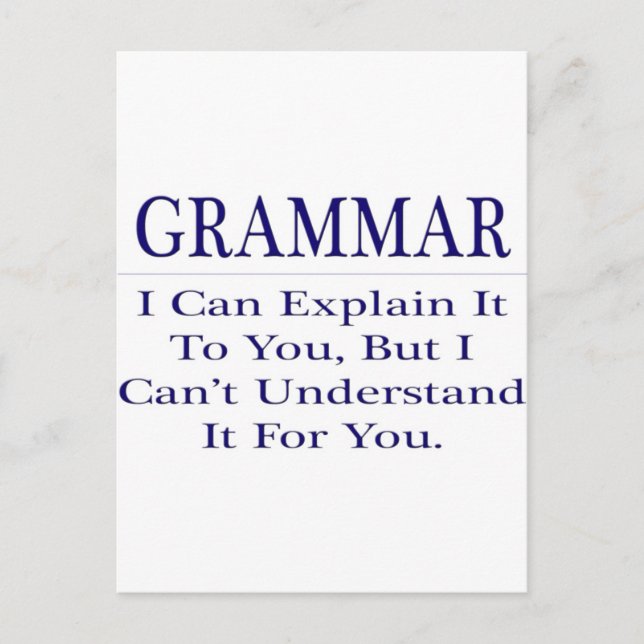 Postal Chiste de profesores de inglés.. Explicar no enten (Anverso)