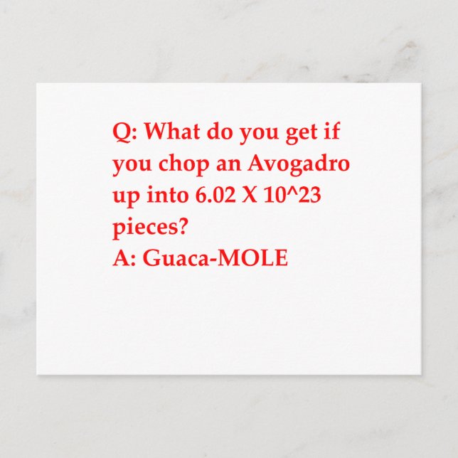 Postal chiste de química (Anverso)