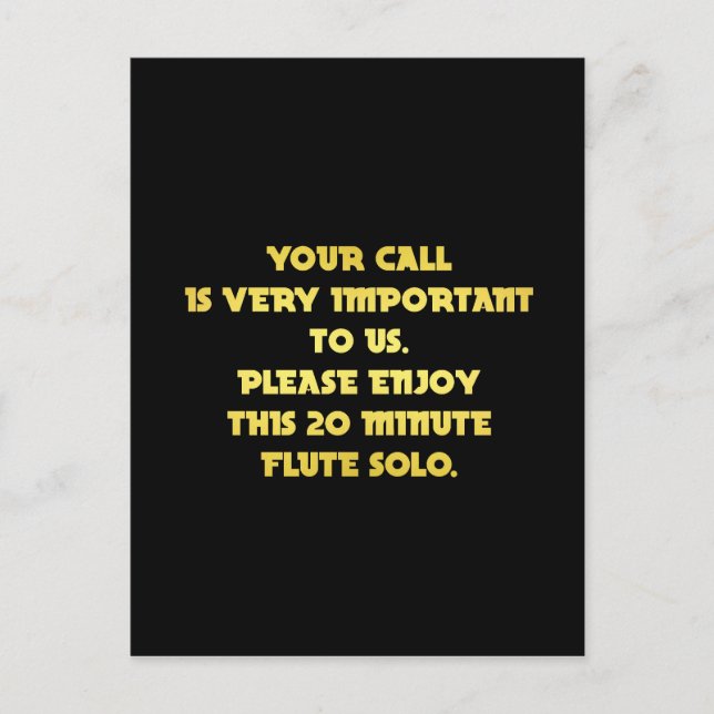 Postal Chiste de servicio al cliente telefónico divertido (Anverso)