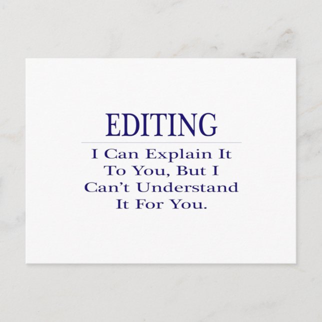 Postal Chiste del editor.. Explicar no entender (Anverso)