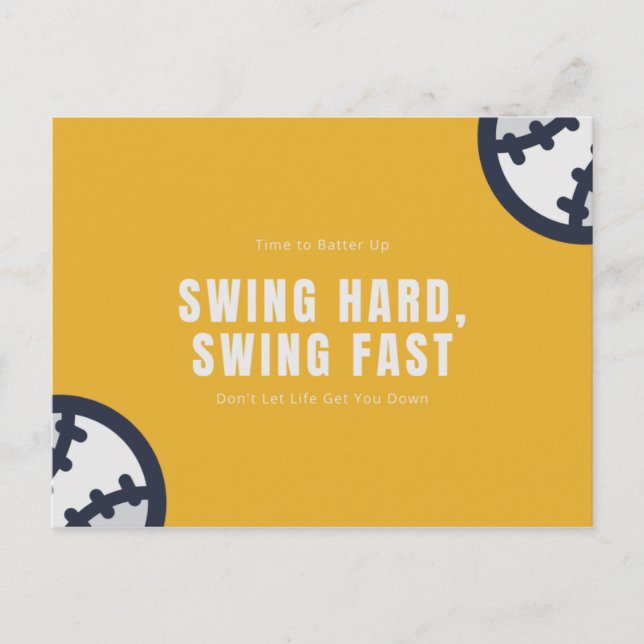 Postal Chiste Divertido Béisbol Amarillo (Anverso)