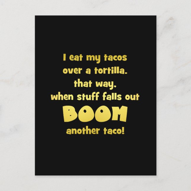 Postal Chiste divertido de tortilla Boom (Anverso)