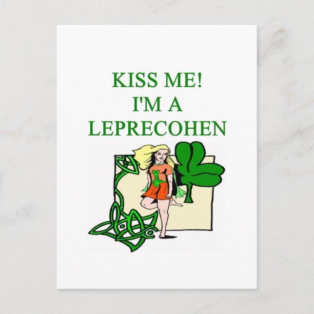 Postal chiste irish leprechaun jewish de st patrick (Anverso)