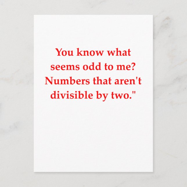 Postal chiste matemático divertido (Anverso)