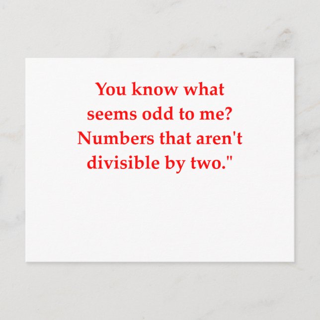 Postal chiste matemático divertido (Anverso)