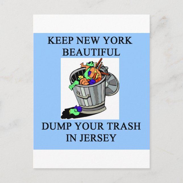 Postal chiste nuevo jersey de nueva york divertido (Anverso)