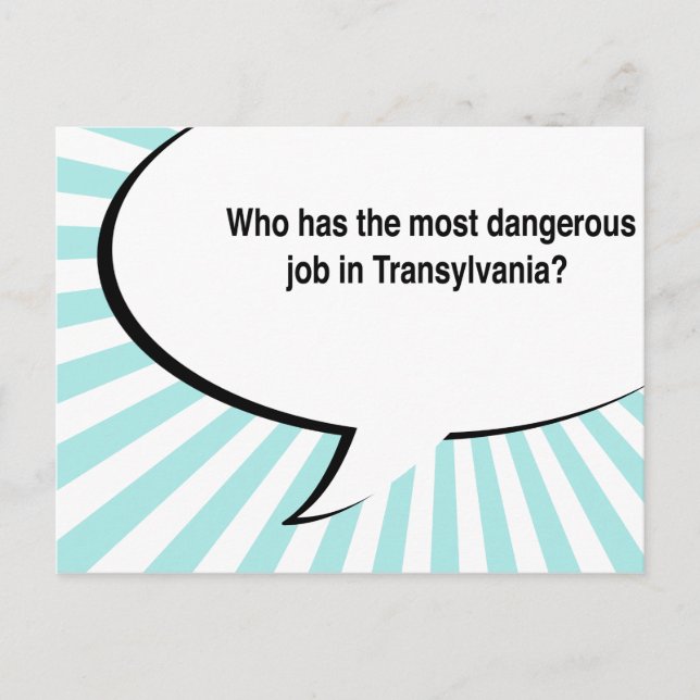 Postal chiste odontólogo transylvania (Anverso)