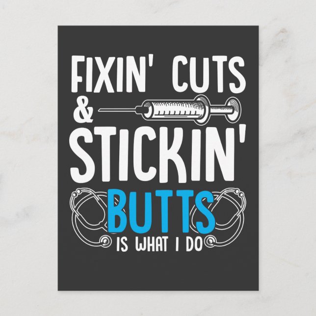 Postal Chistes auxiliares de Humor para enfermeras divert (Anverso)