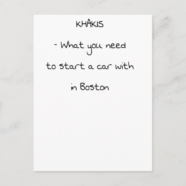 Postal Chistes de Boston (Anverso)