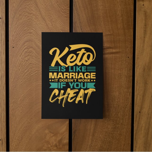 Postal Chistosa cita de engaño de la dieta Keto (ketogenic diet funny quote cheating postcard)