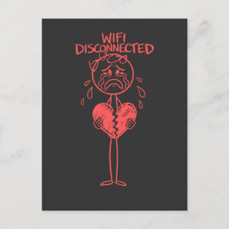 Postal Chistoso Wifi Desconectado Corazón Roto Meme de Ju